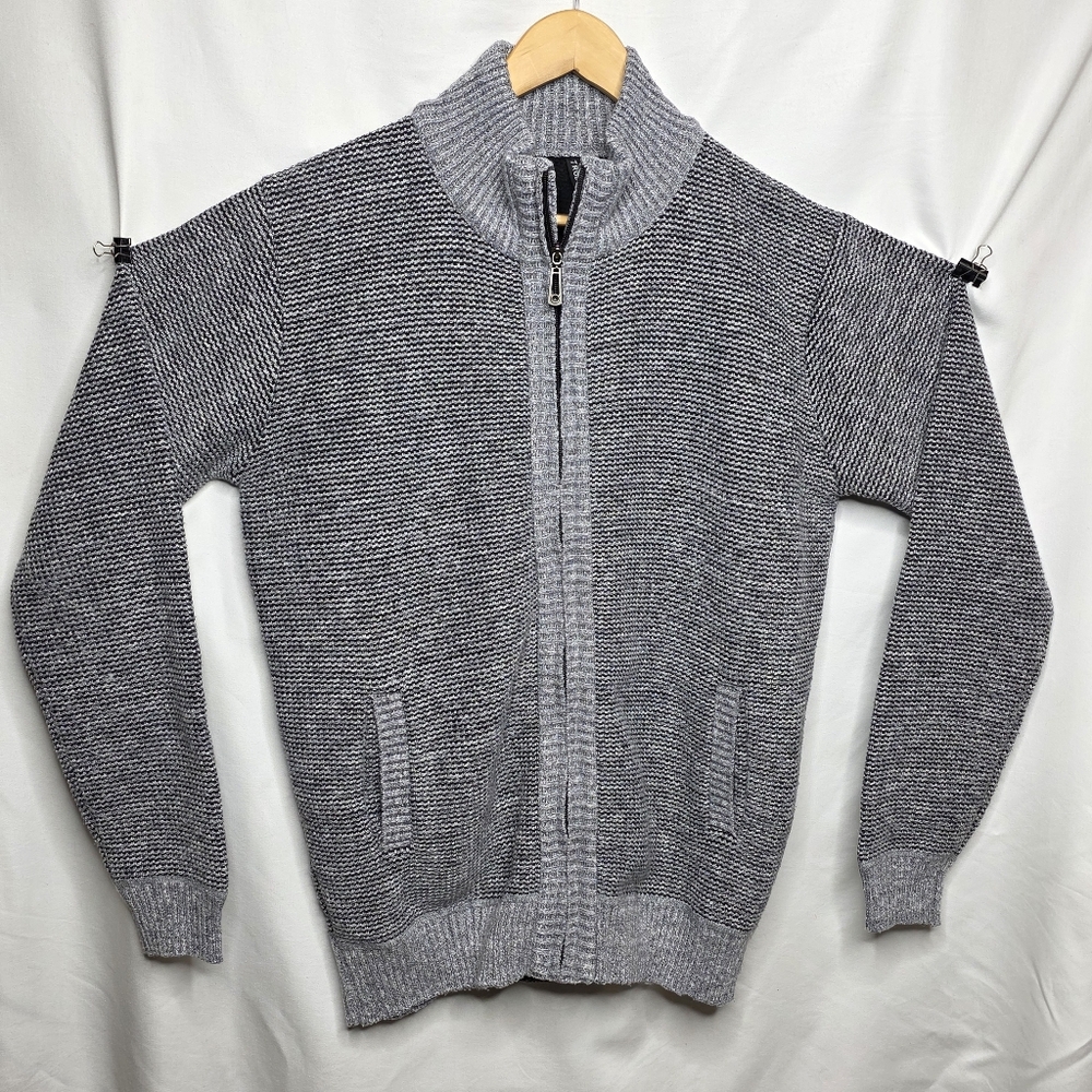 True Rock Full Zip Sweater Gray Long Sleeve Men's Large Excellent Condition!